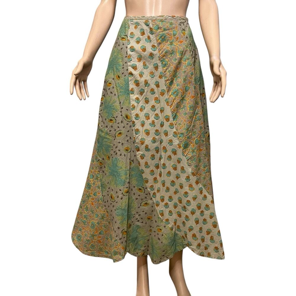 Sundance Green & Cream Printed Midi Skirt